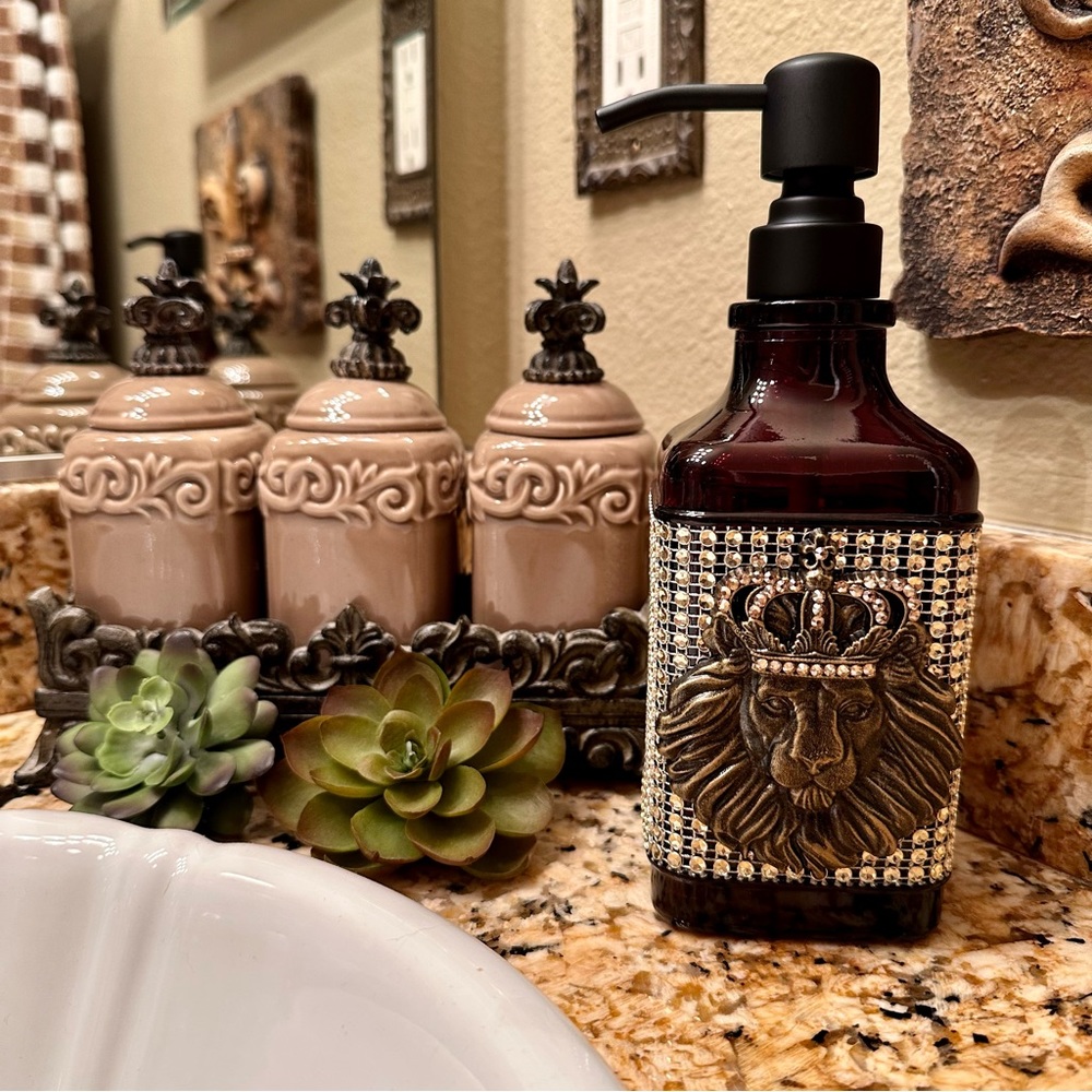 Embellished Glass Soap Dispenser